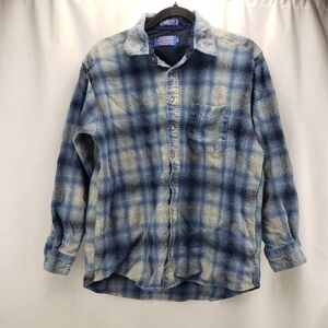 Pendleton Blue and White Plaid Button Down Shirt